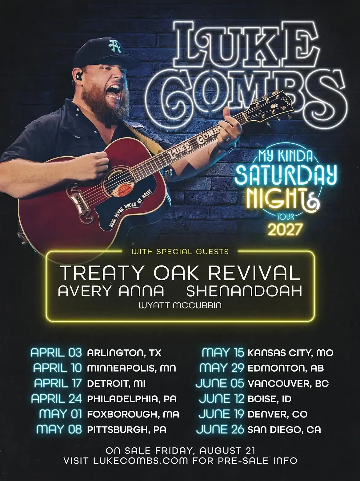 Luke Combs prelungește turneul stadionului până în 2027