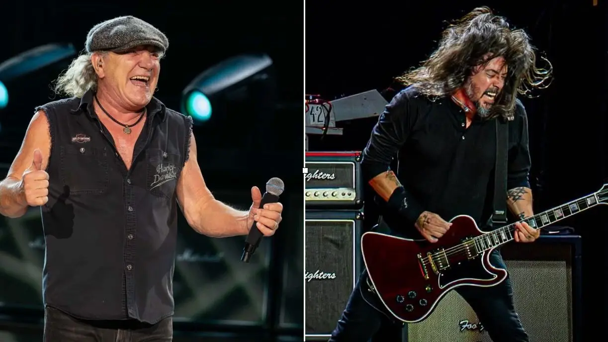 Dave Grohl coboară pe scena AC/DC și cântă 'Highway to Hell' la MetLife Stadium